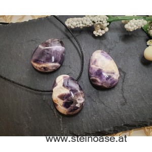 Anhänger Amethyst Chevron gebohrt